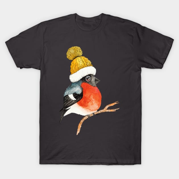 Bullfinch bird T-Shirt by ruta13art